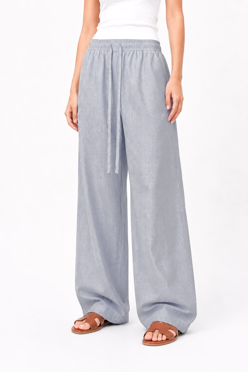 linen striped pants