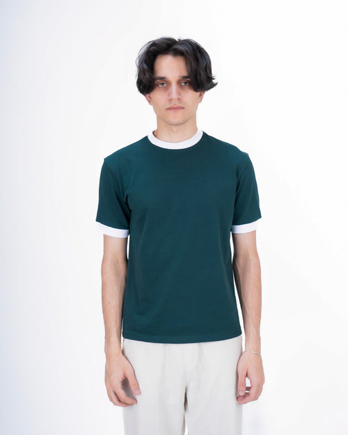 Basic Ringer Tee – Forest Green