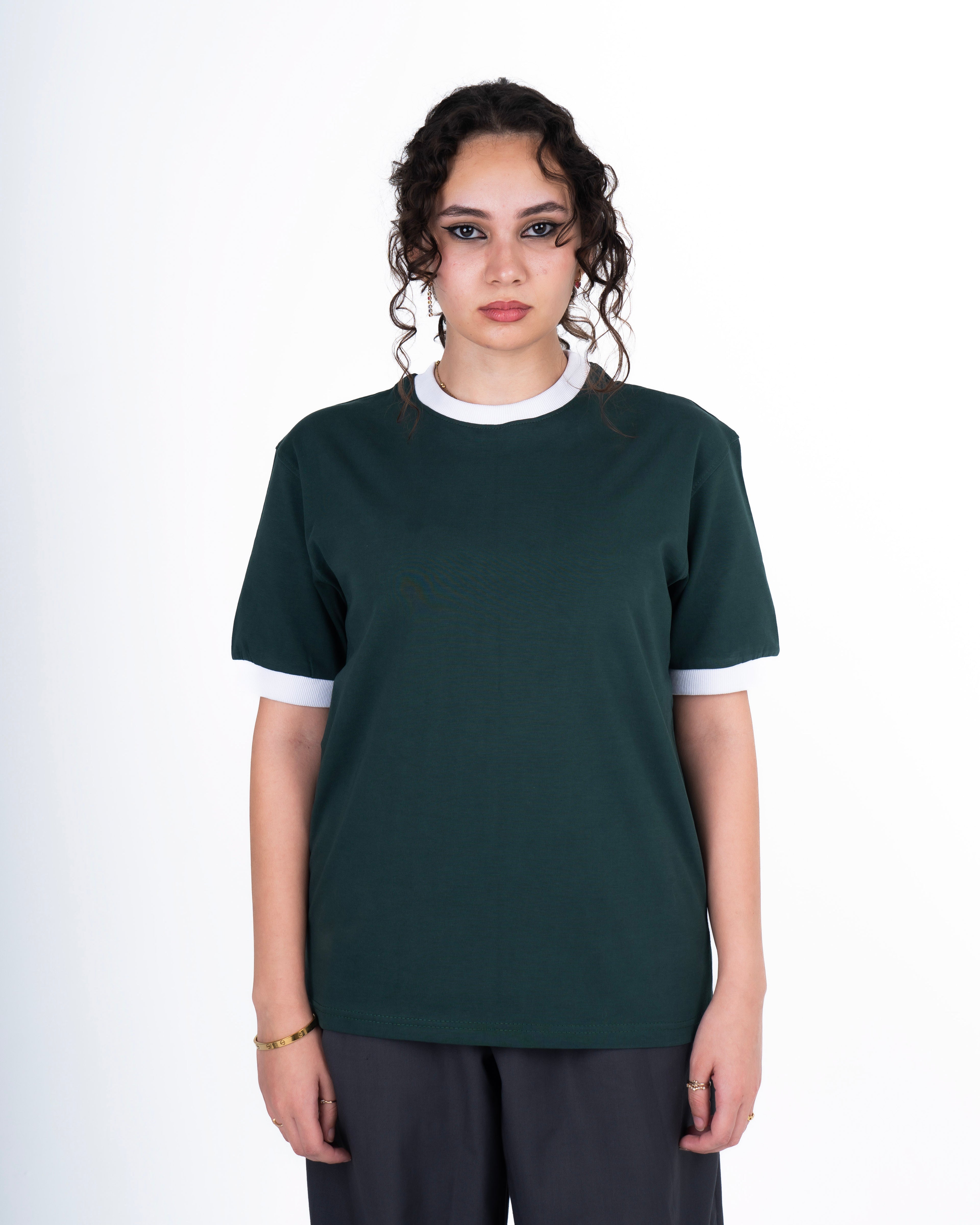 Basic Ringer Tee – Forest Green